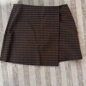 Gianni Bini Classic Brown Checkered Skirt